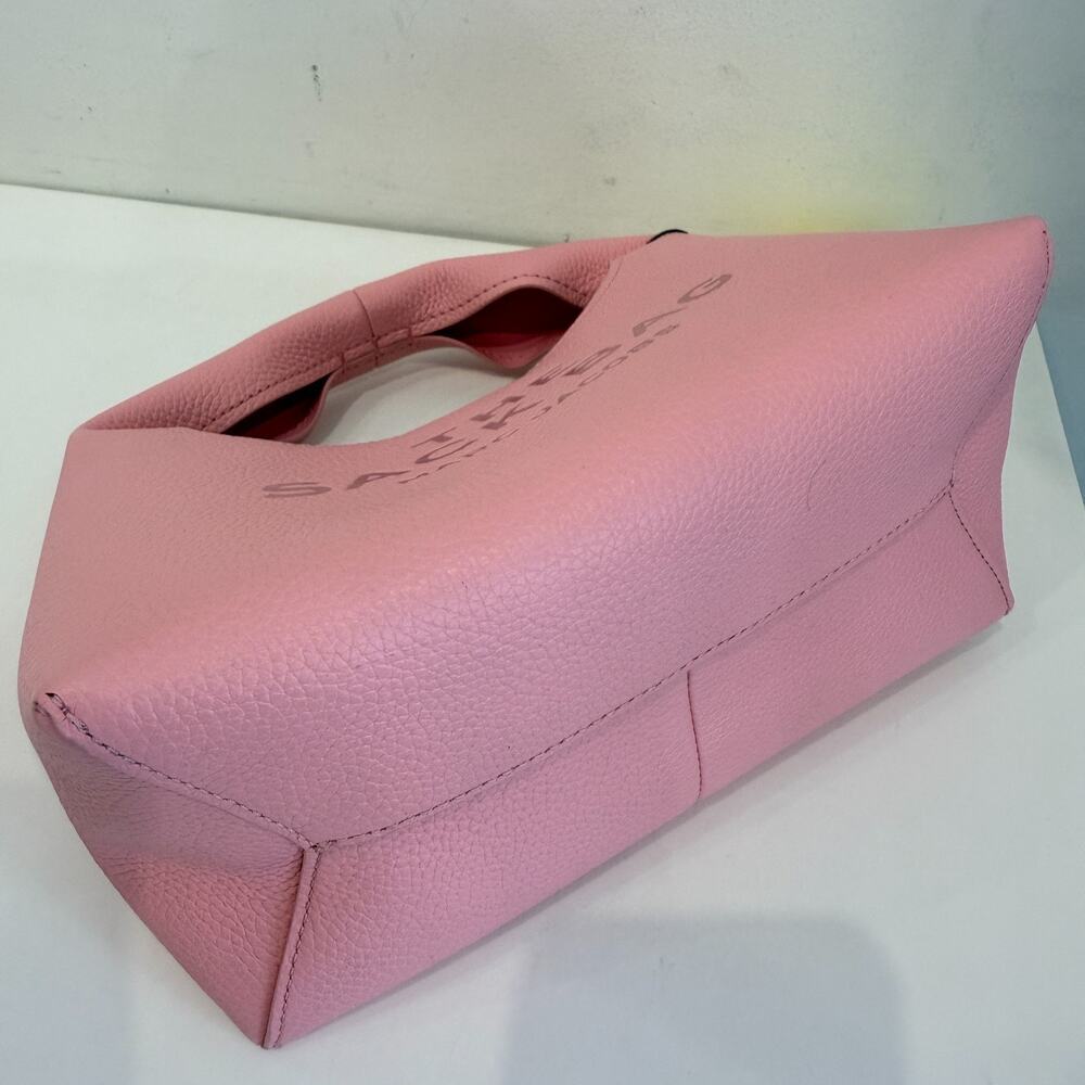 Marc Jacobs Women's Ribbon Pink The Mini Sack Leather Top Handle Bag Authentic - Picture 4 of 16
